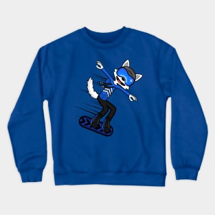 Snowboarding Alaskan Malamute Brook Crewneck Sweatshirt